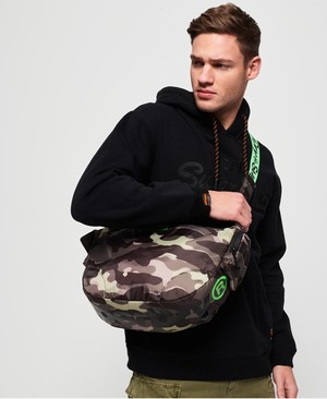 Superdry Damon Side Messenger Férfi Táska Zöld/Camo | PWFHC3467